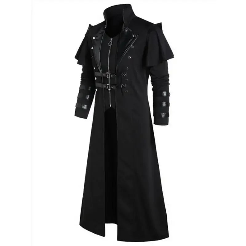 Medieval Coat Banquet Long Zipper Split Stage Performance Props Clothes Men's Coat Style Fashionable And Elegant Design