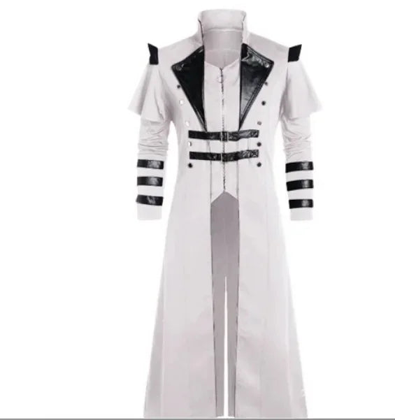 Medieval Coat Banquet Long Zipper Split Stage Performance Props Clothes Men's Coat Style Fashionable And Elegant Design
