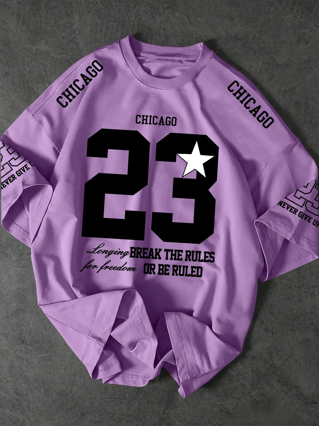 Printed T-shirt for Men New Summer Fashion Chicago 23 Star Vintage Sports Printed Tee Machine Washable S-XXL
