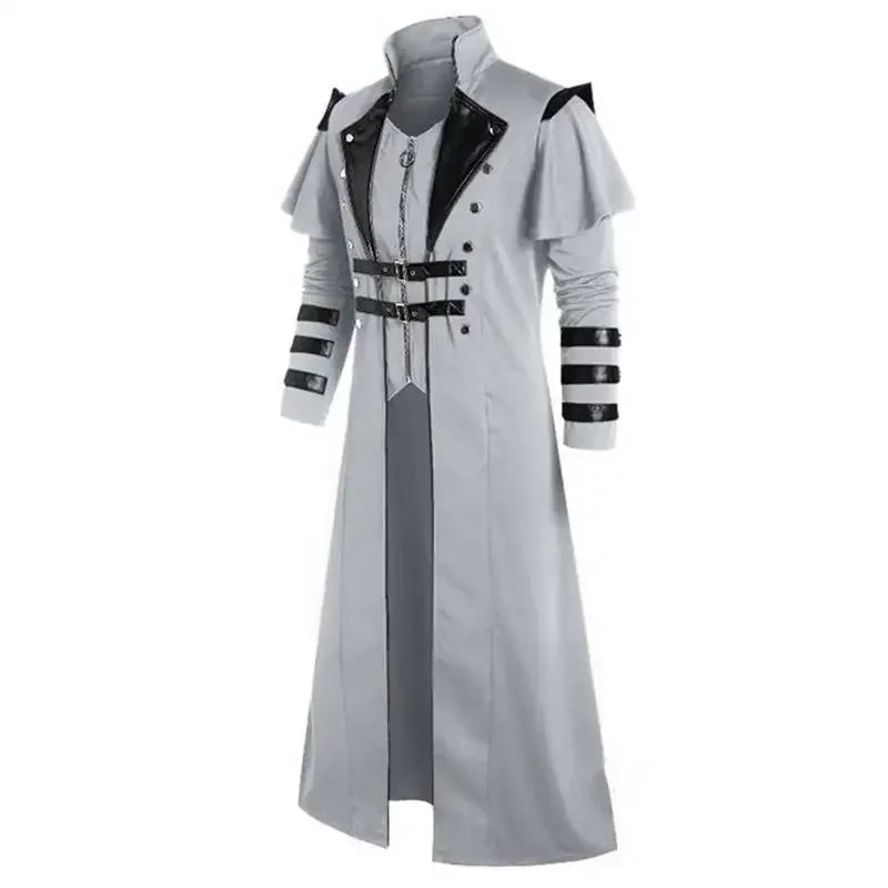 Medieval Coat Banquet Long Zipper Split Stage Performance Props Clothes Men's Coat Style Fashionable And Elegant Design
