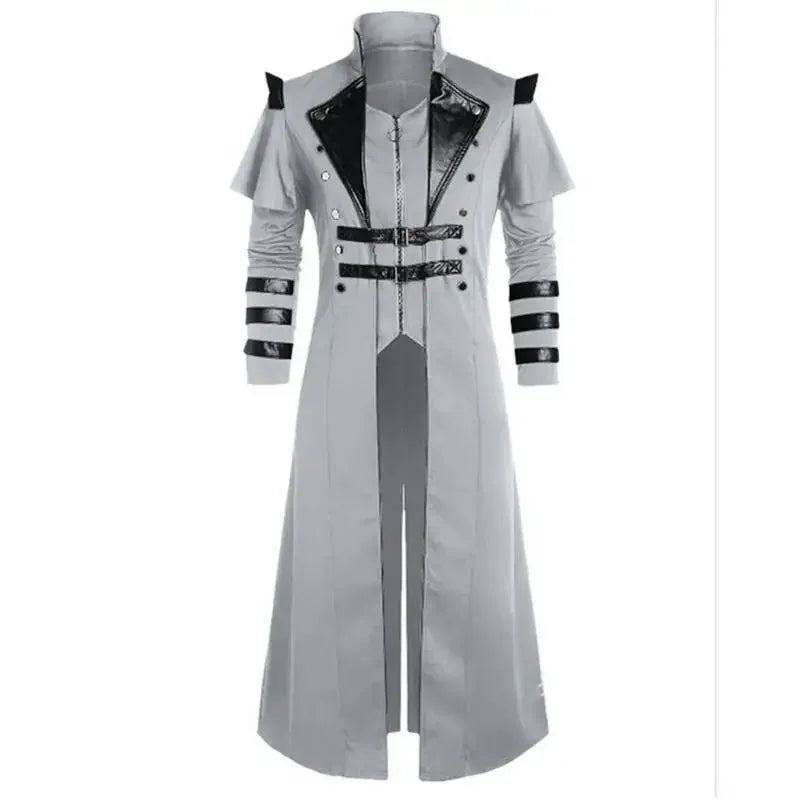 Medieval Coat Banquet Long Zipper Split Stage Performance Props Clothes Men's Coat Style Fashionable And Elegant Design