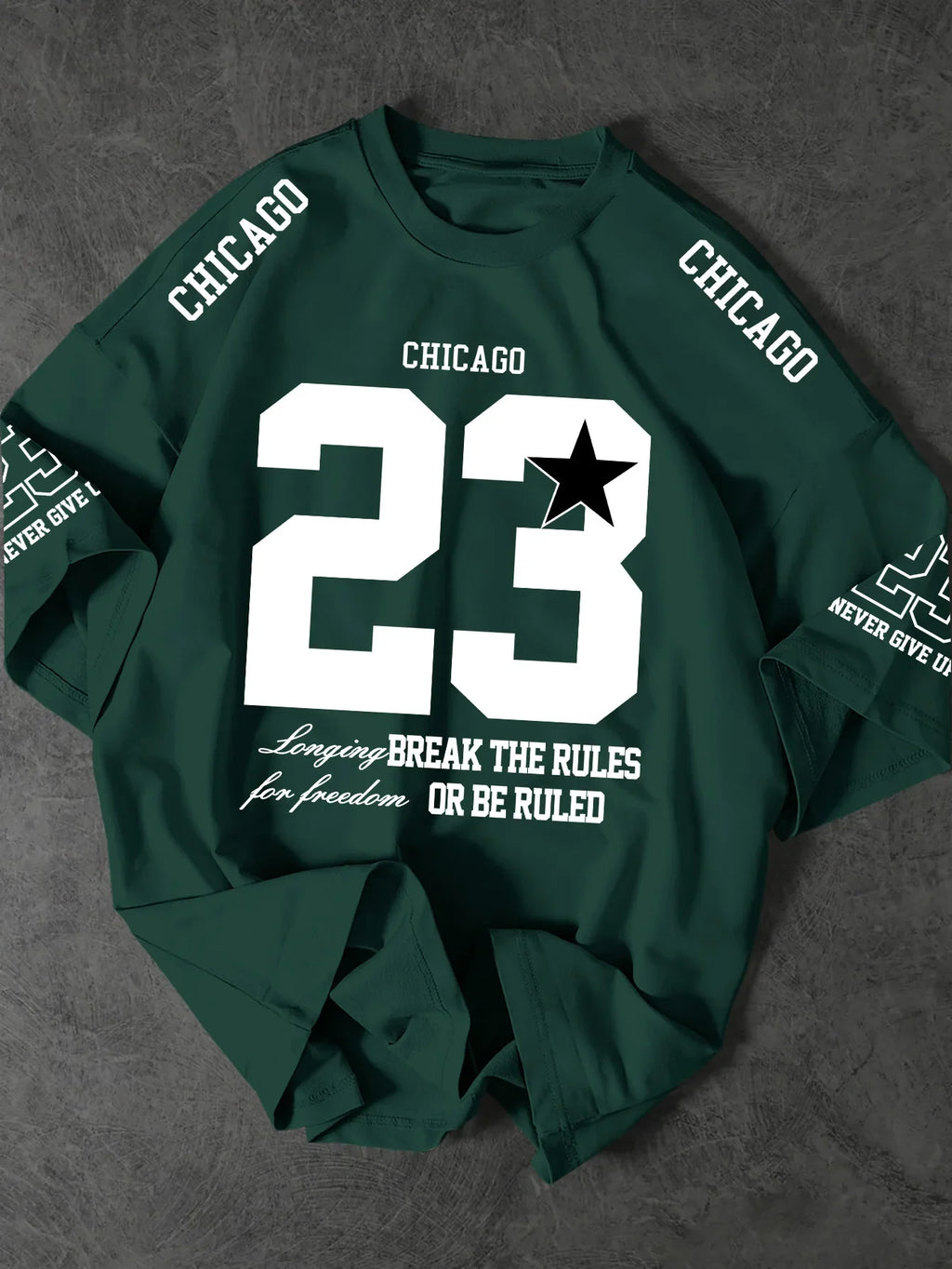 Printed T-shirt for Men New Summer Fashion Chicago 23 Star Vintage Sports Printed Tee Machine Washable S-XXL