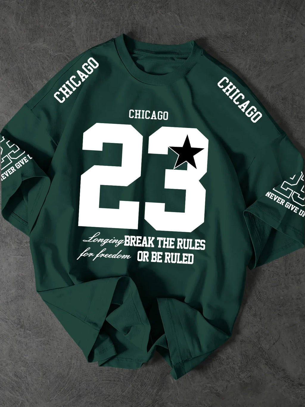 Printed T-shirt for Men New Summer Fashion Chicago 23 Star Vintage Sports Printed Tee Machine Washable S-XXL