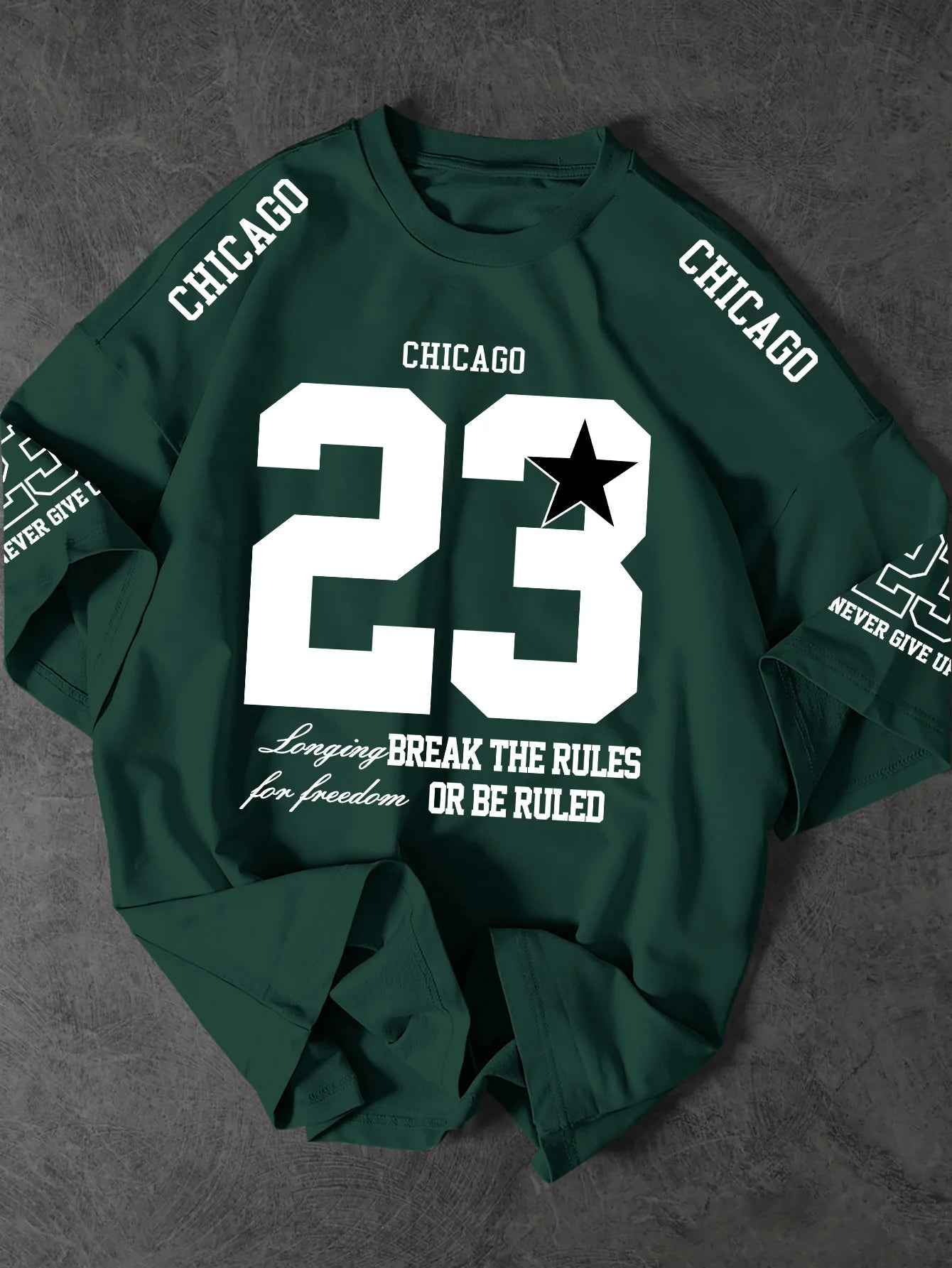 Printed T-shirt for Men New Summer Fashion Chicago 23 Star Vintage Sports Printed Tee Machine Washable S-XXL